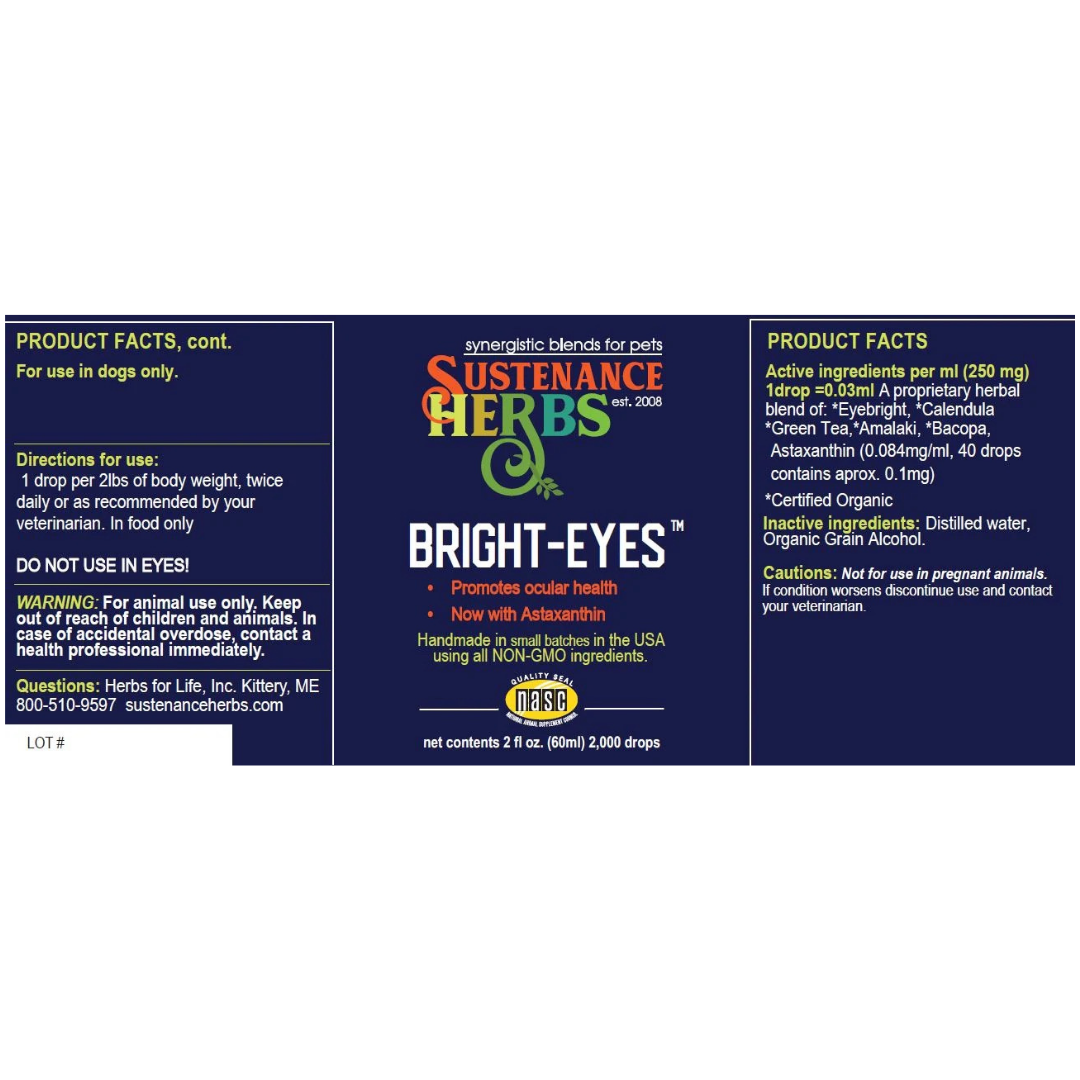 Sustenance Herbs Bright Eyes | Organic Natural Eye Support