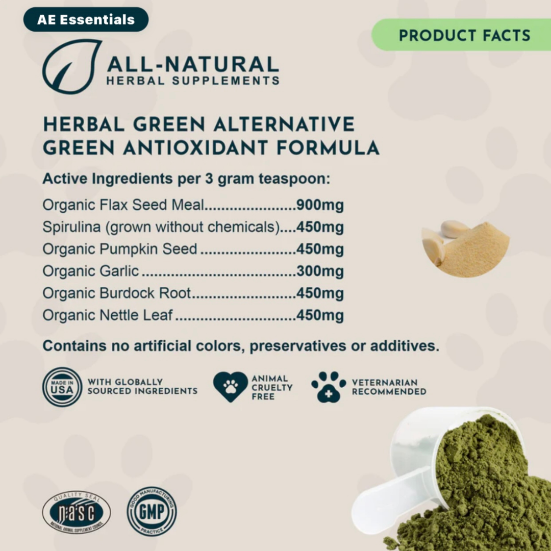 Animal Essentials Herbal Green Alternative | Natural Detox + Parasite Prevention