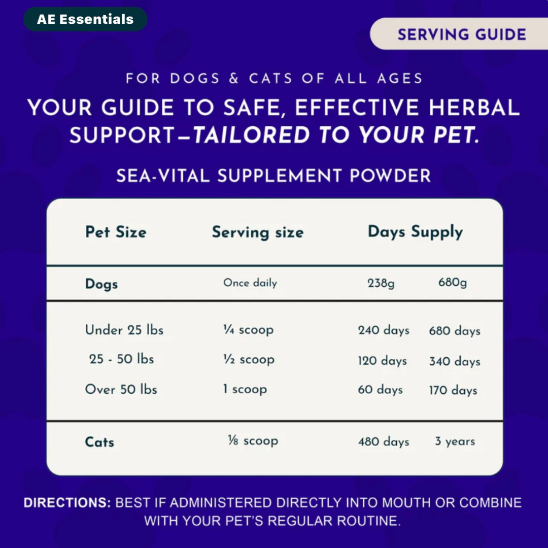 Animal Essentials Sea-Vital | Organic Ocean Kelp + Trace Minerals