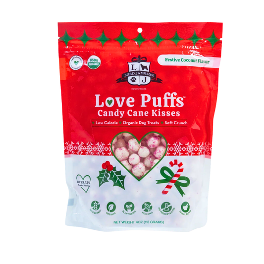 Lord Jameson Candy Cane Kisses | Natural USDA Organic Low-Calorie Training Treats