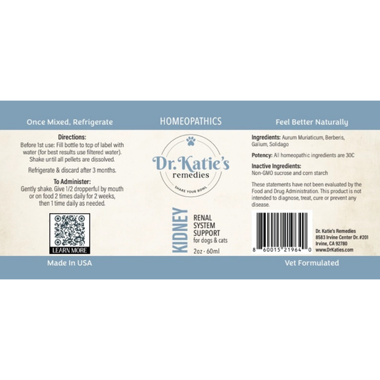 Dr. Katie's Kidney | Vet-Formulated Natural Homeopathic Renal + Urinary Wellness Support