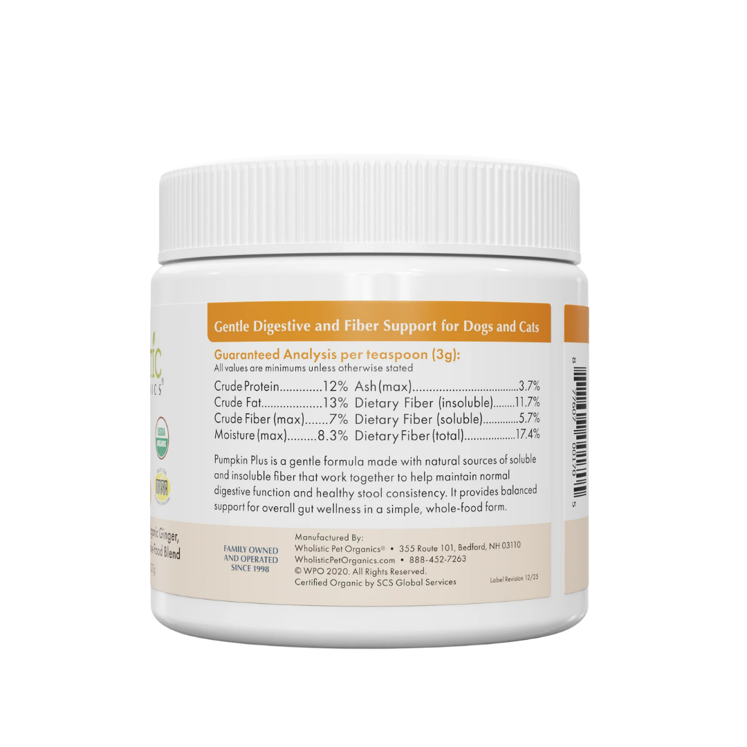 Wholistic Pet Organics Pumpkin Plus | Digestive + Stool Support