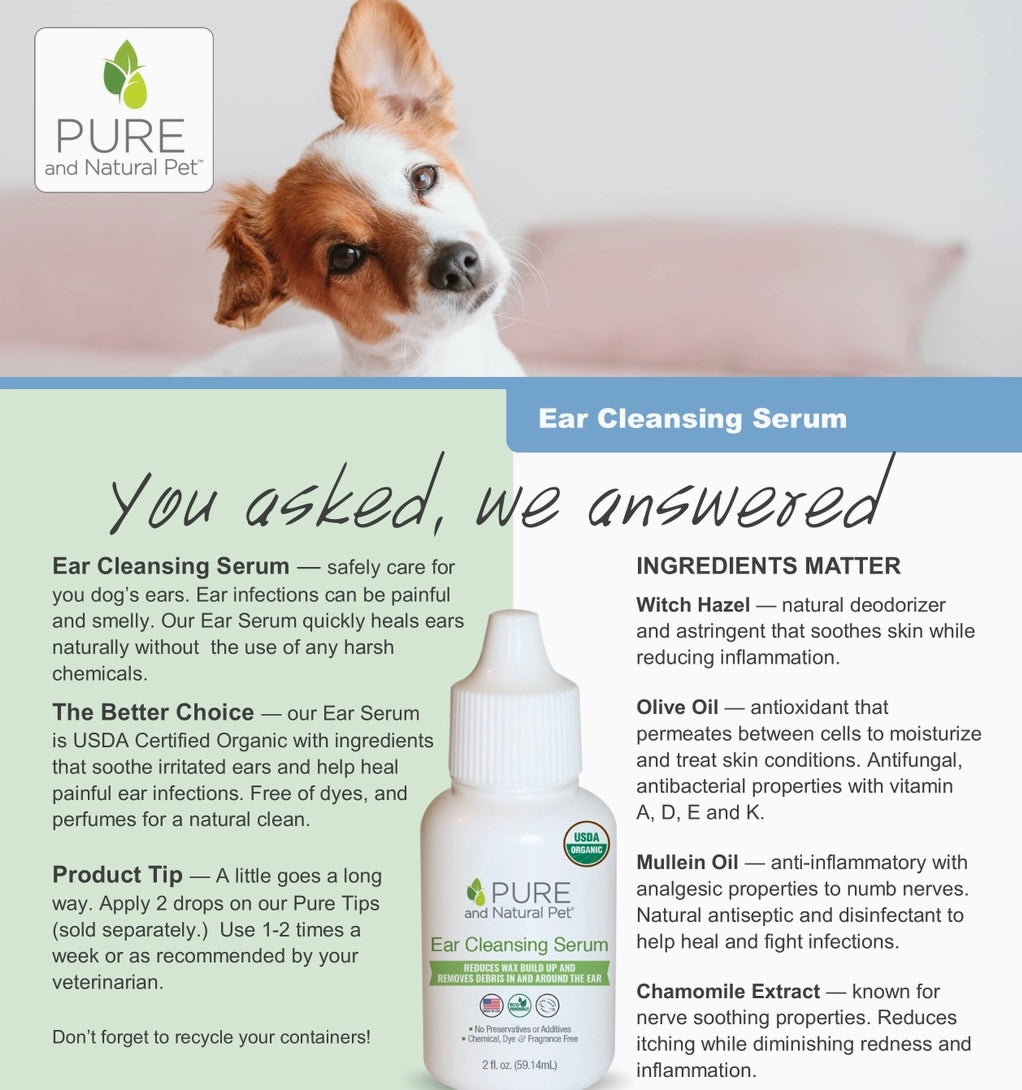 Pure and Natural Pet Organic Ear Cleansing Serum