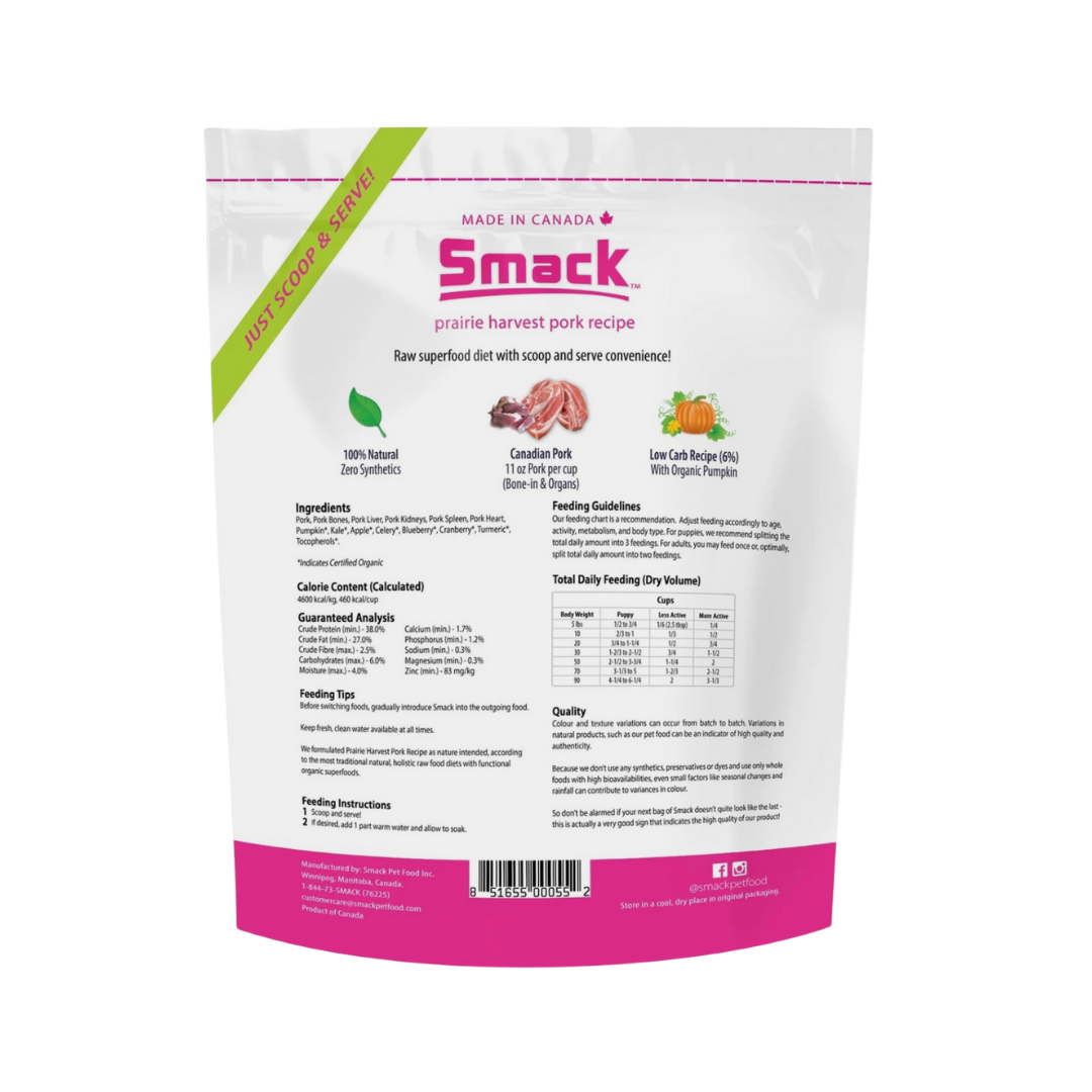Smack Raw Dehydrated Superfood | Prairie Harvest Pork