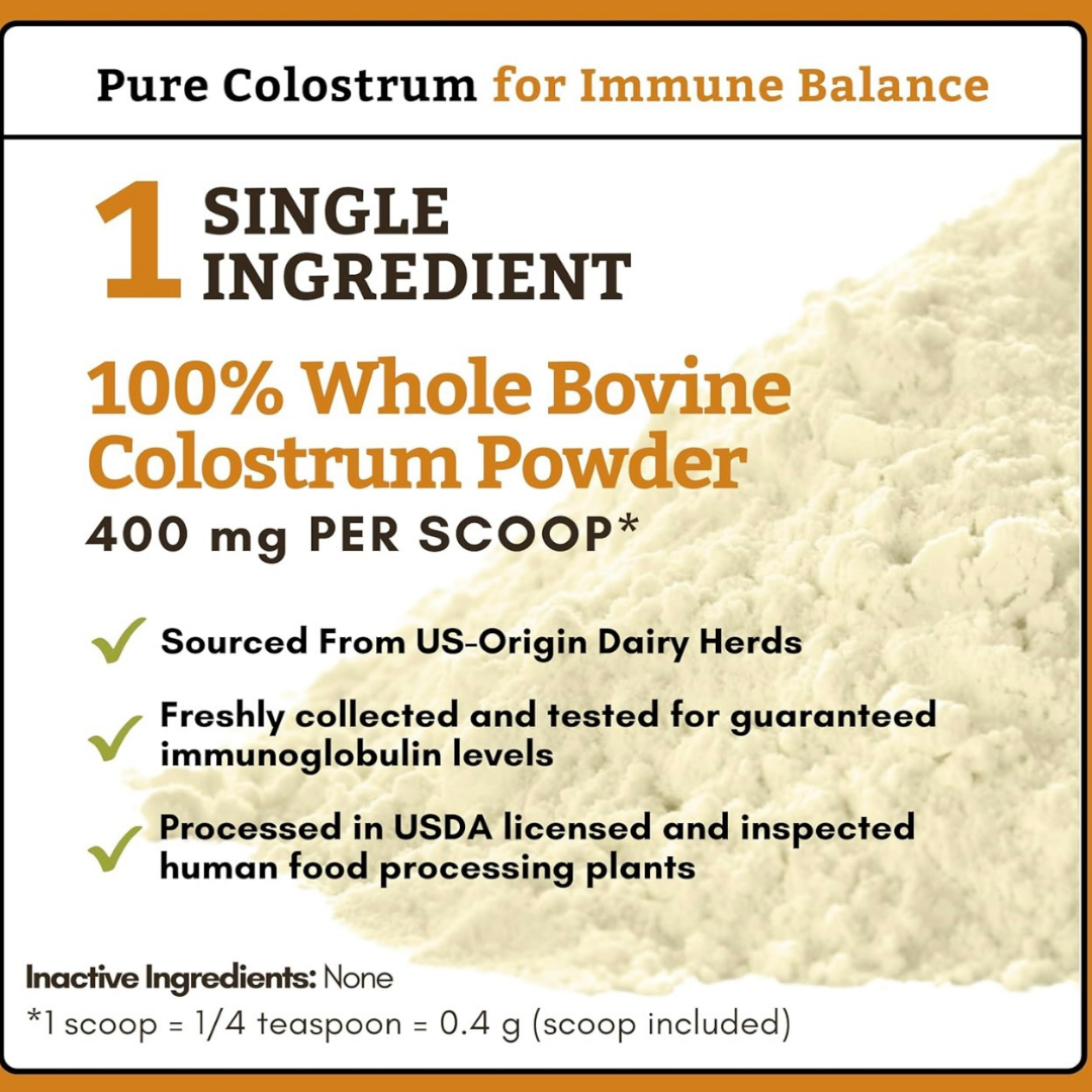 Wholistic Pet Organics Pure Colostrum | Immune Support + Allergy Relief