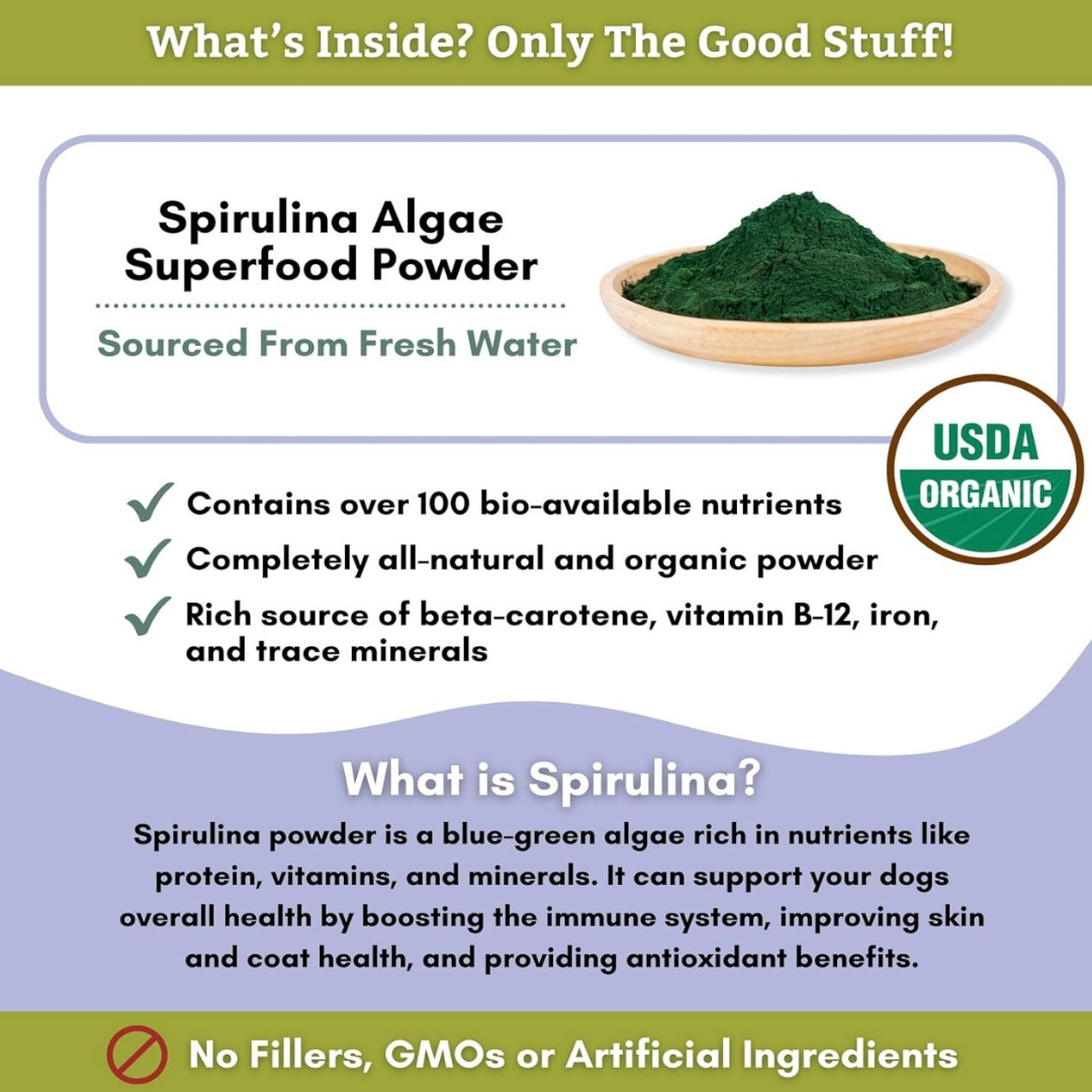 Wholistic Pet Organics Spirulina | Natural Antioxidant + Immune Support