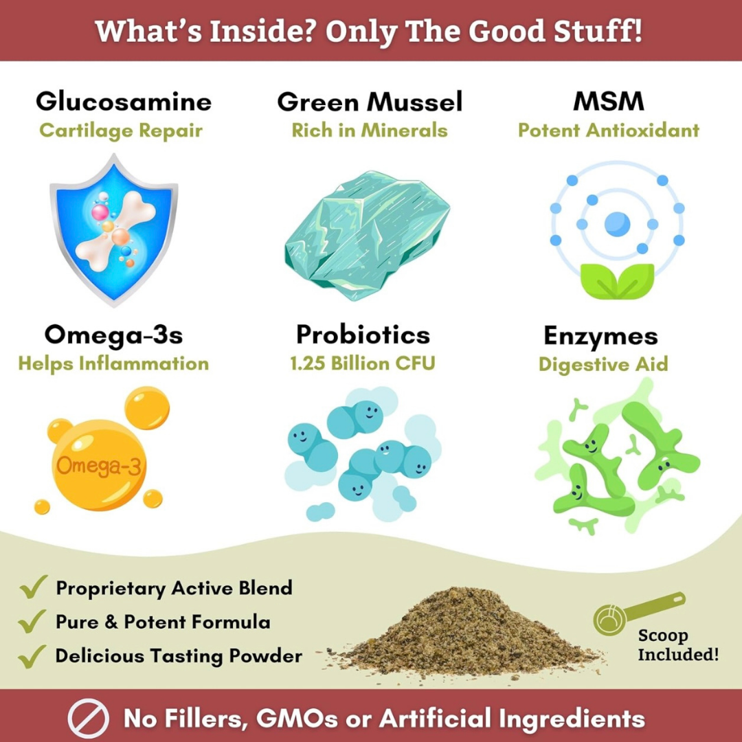 Wholistic Pet Organics Joint Mobility GLM | Multivitamin + Joint Support + Green Lipped Mussels