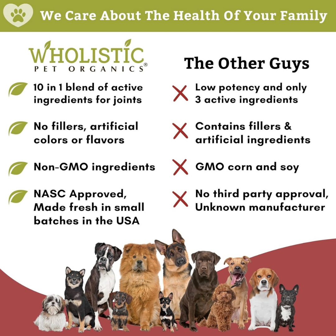 Wholistic Pet Organics Joint Mobility GLM | Multivitamin + Joint Support + Green Lipped Mussels