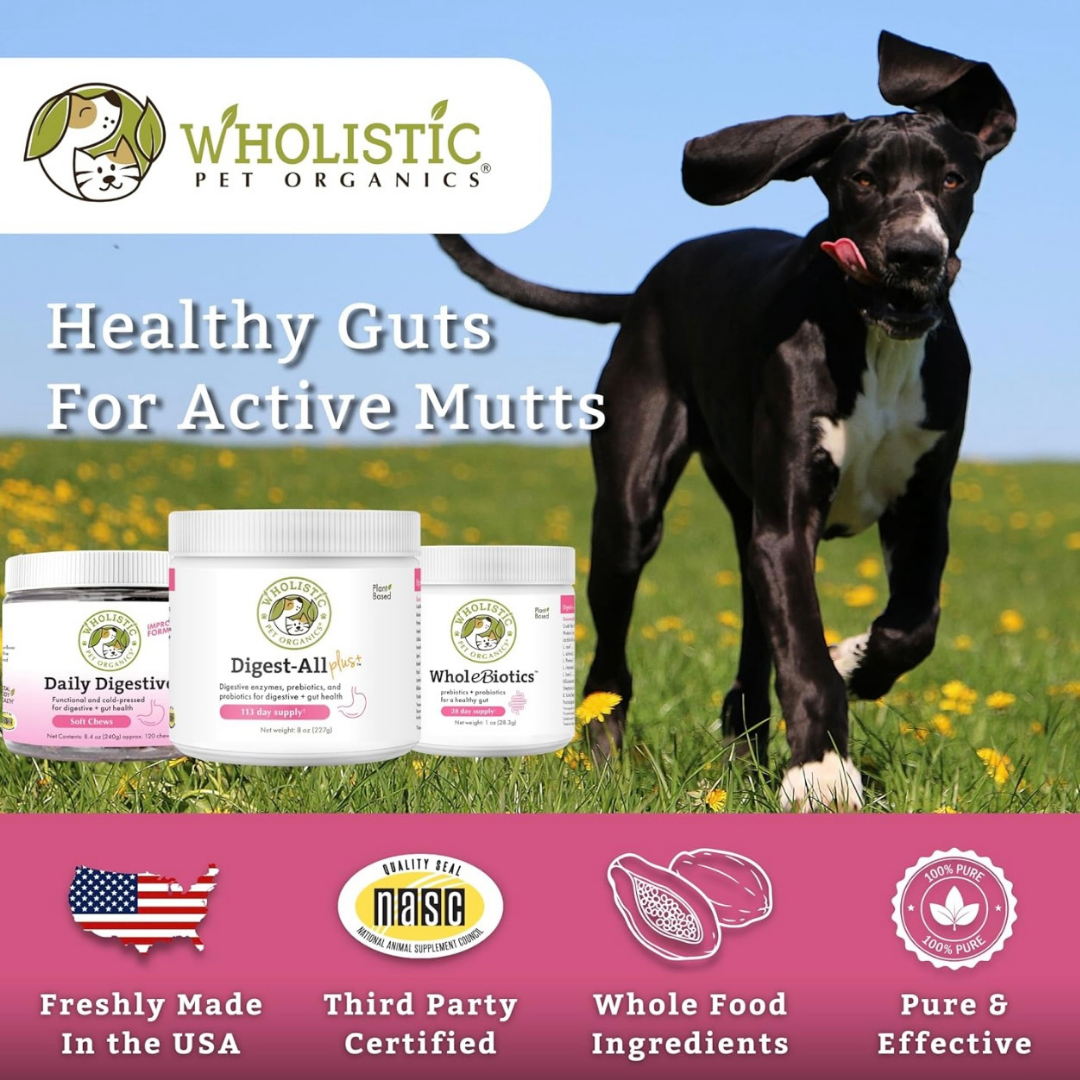 Wholistic Pet Organics Digest All Plus | Plant-Based Digestive Enzymes + Probiotics