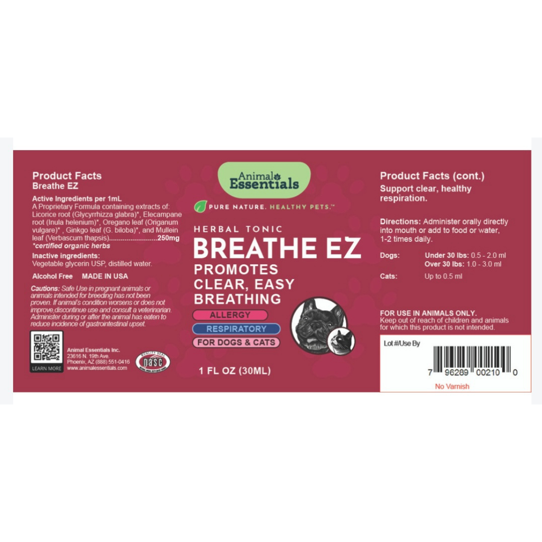 Animal Essentials Breathe EZ | Natural Respiratory + Allergy Relief