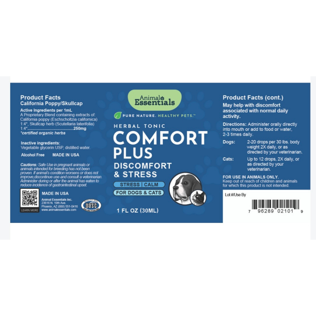 Animal Essentials Comfort Plus | Natural Calming + Pain Relief