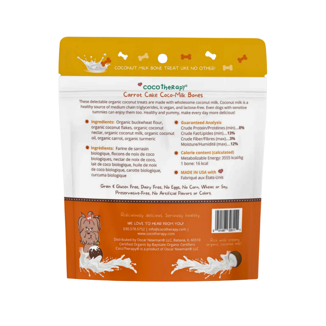 CocoTherapy Organic Coco-Milk Bones | Carrot Cake
