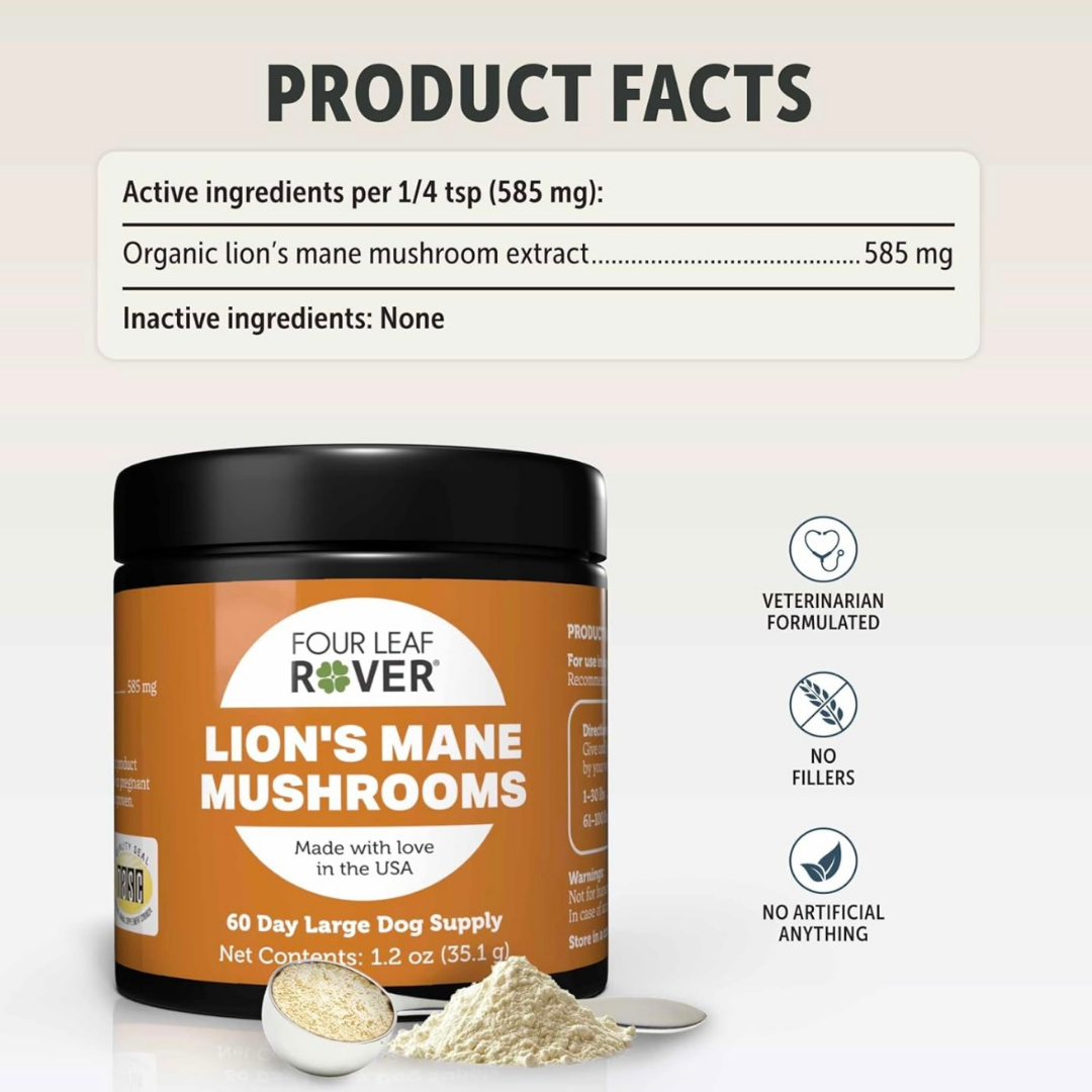Four Leaf Rover Organic Lion’s Mane Mushrooms