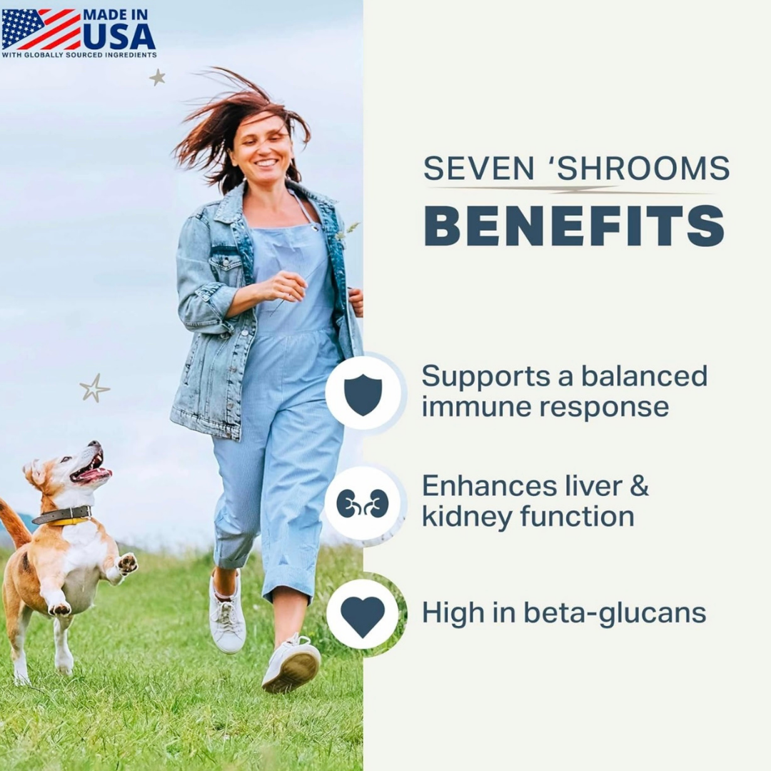 Four Leaf Rover Seven 'Shrooms | Organic Mushroom Blend for Immune Support