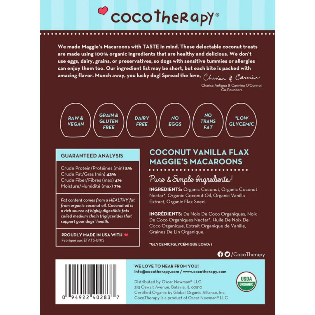 CocoTherapy Organic Maggie's Macaroons | Vanilla Flax