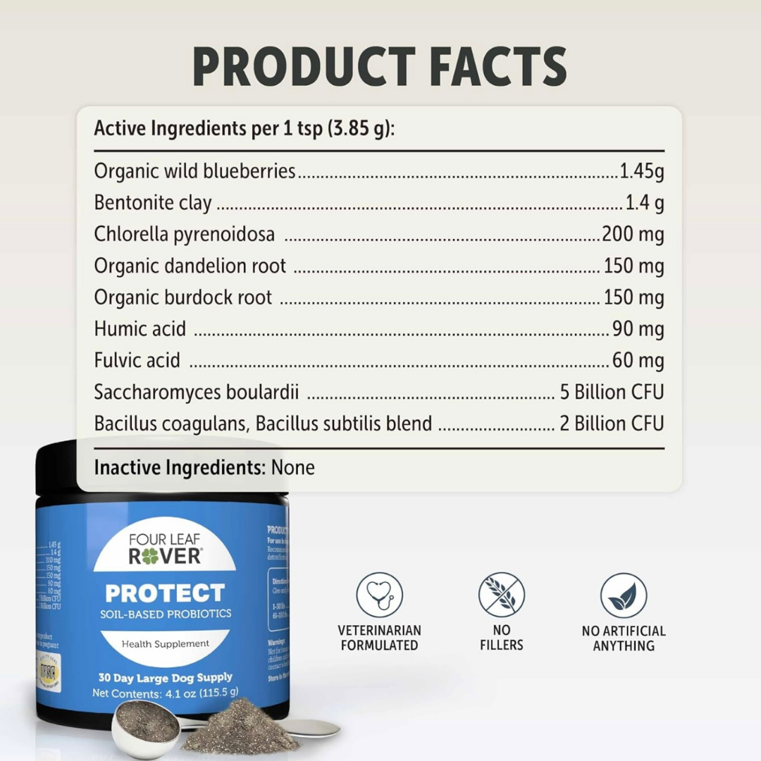 Four Leaf Rover Protect | Soil Based Probiotics + Detox Support