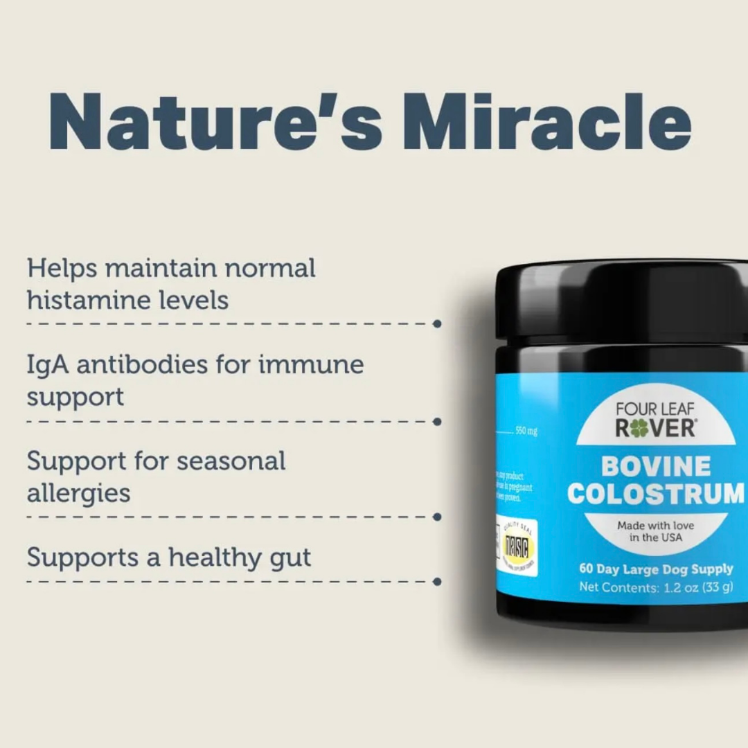 Four Leaf Rover Bovine Colostrum | Immune + Allergy Support