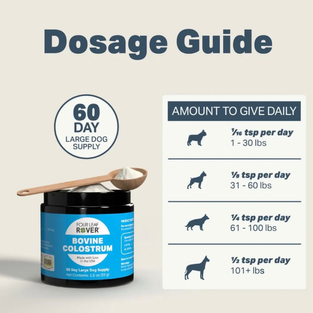 Four Leaf Rover Bovine Colostrum | Immune + Allergy Support