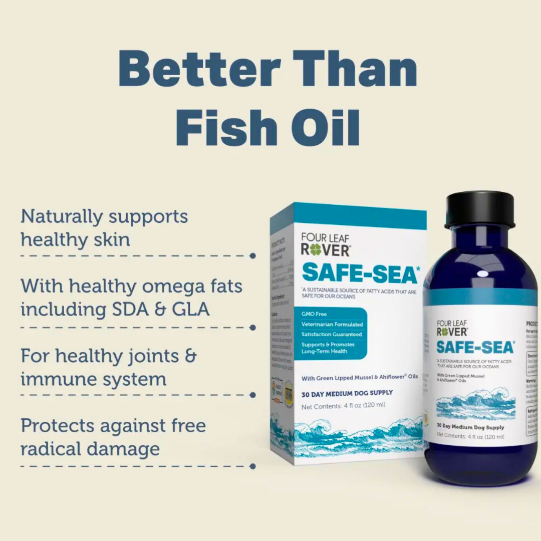 Four Leaf Rover Safe-Sea | Green Lipped Mussel Oil for Joint + Skin Health