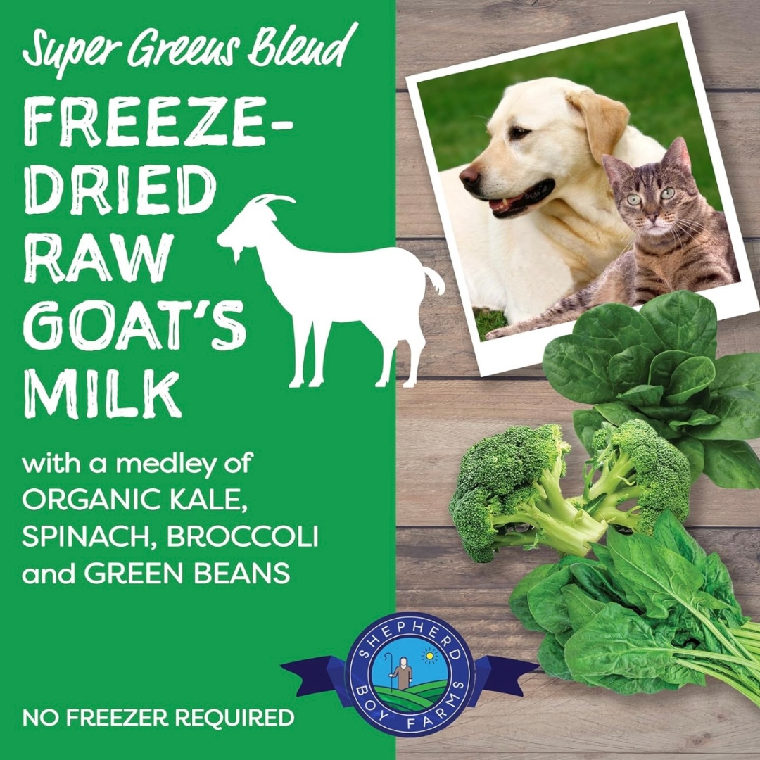 Shepherd Boy Farms Freeze-Dried Raw Goat's Milk | Super Greens Blend