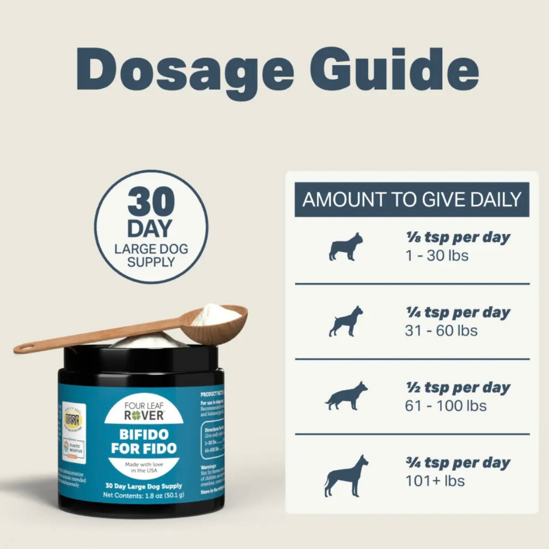 Four Leaf Rover Bifido For Fido | Multi-Strain Probiotic