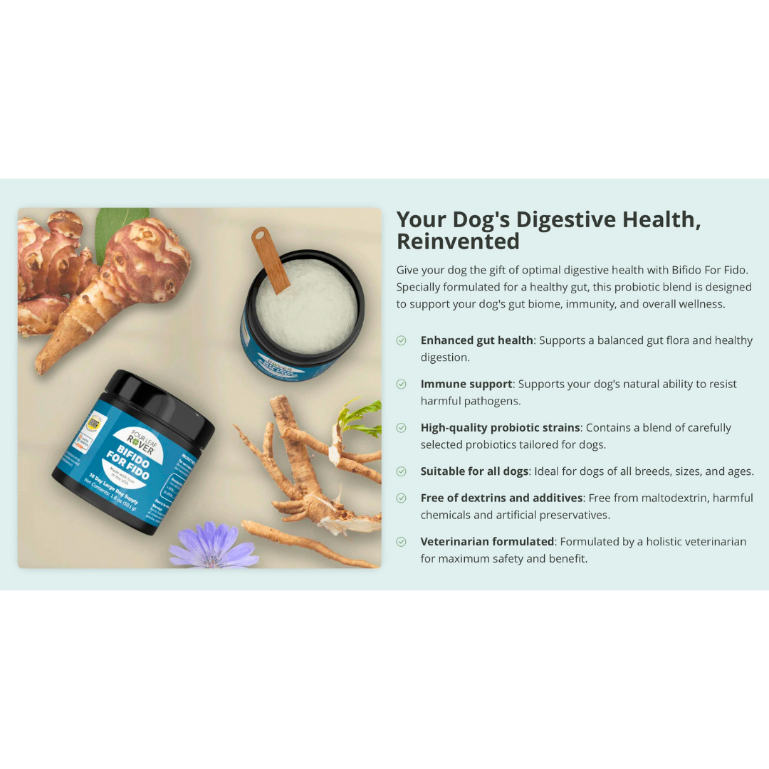 Four Leaf Rover Bifido For Fido | Multi-Strain Probiotic