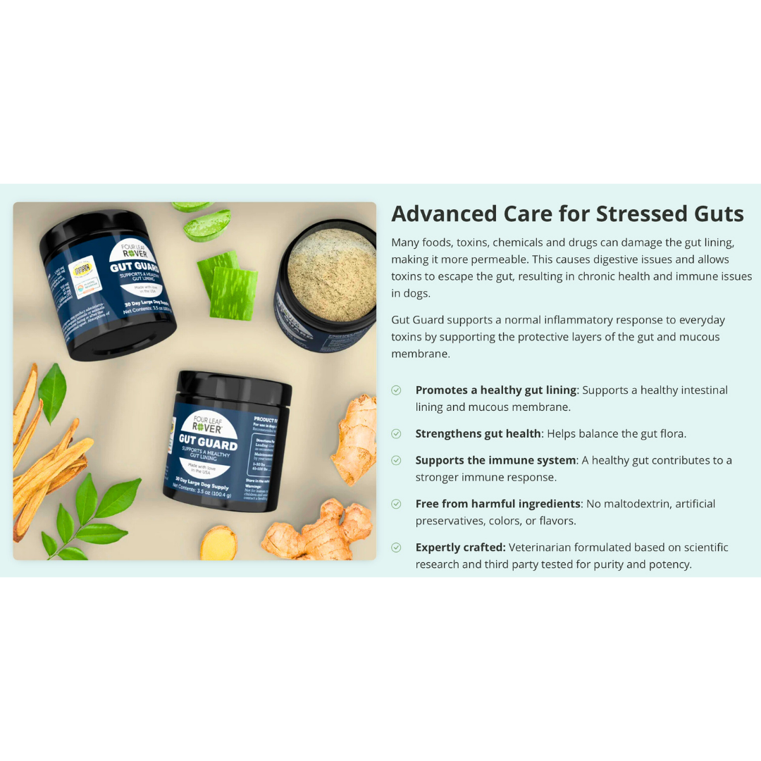 Four Leaf Rover Gut Guard | Natural Support for Irritated + Leaky Gut