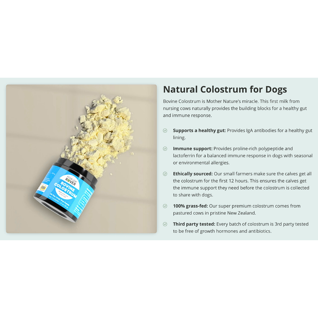 Four Leaf Rover Bovine Colostrum | Immune + Allergy Support