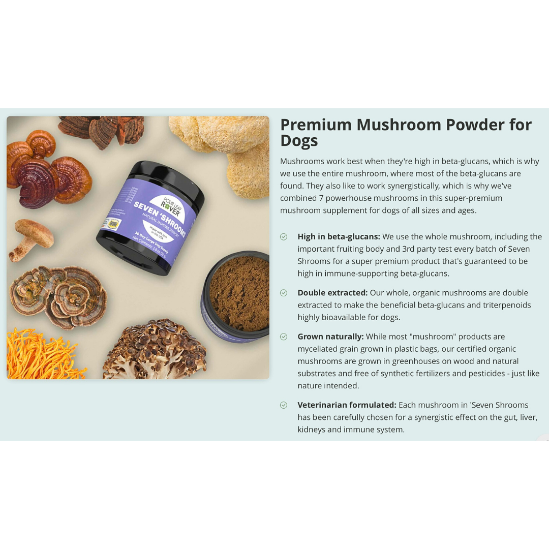 Four Leaf Rover Seven 'Shrooms | Organic Mushroom Blend for Immune Support