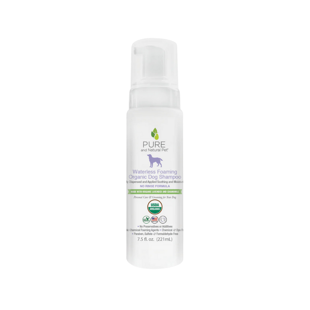 Pure and Natural Pet Organic Waterless Foaming Dog Shampoo | Lavender