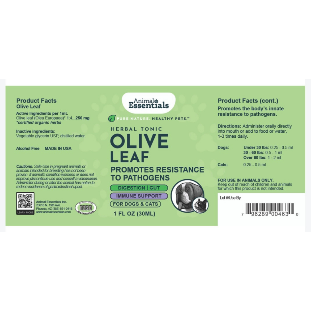Animal Essentials Olive Leaf | Immune Support + Antimicrobial Defense