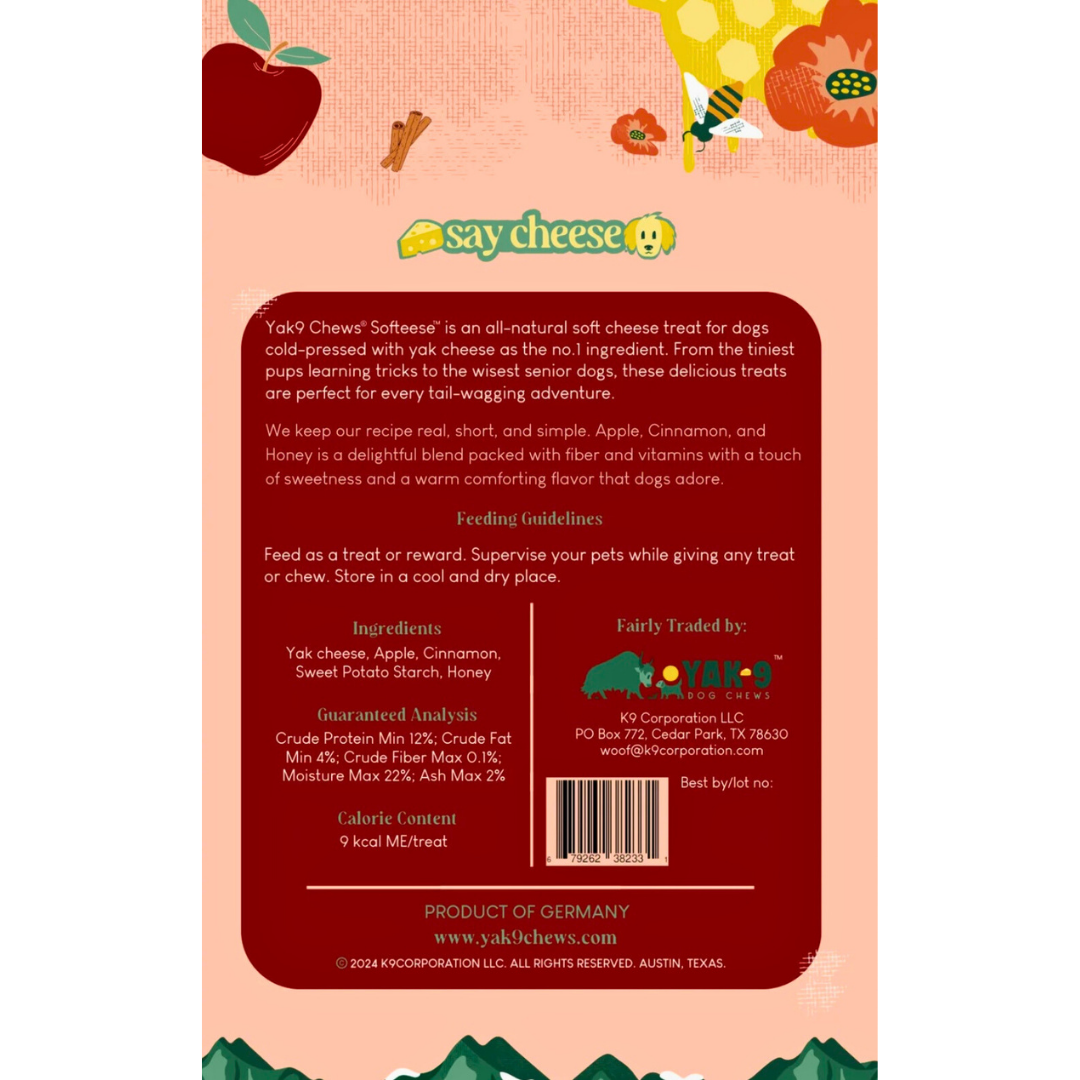 Yak9 Softeese Yak Cheese Bites | Apple Cinnamon