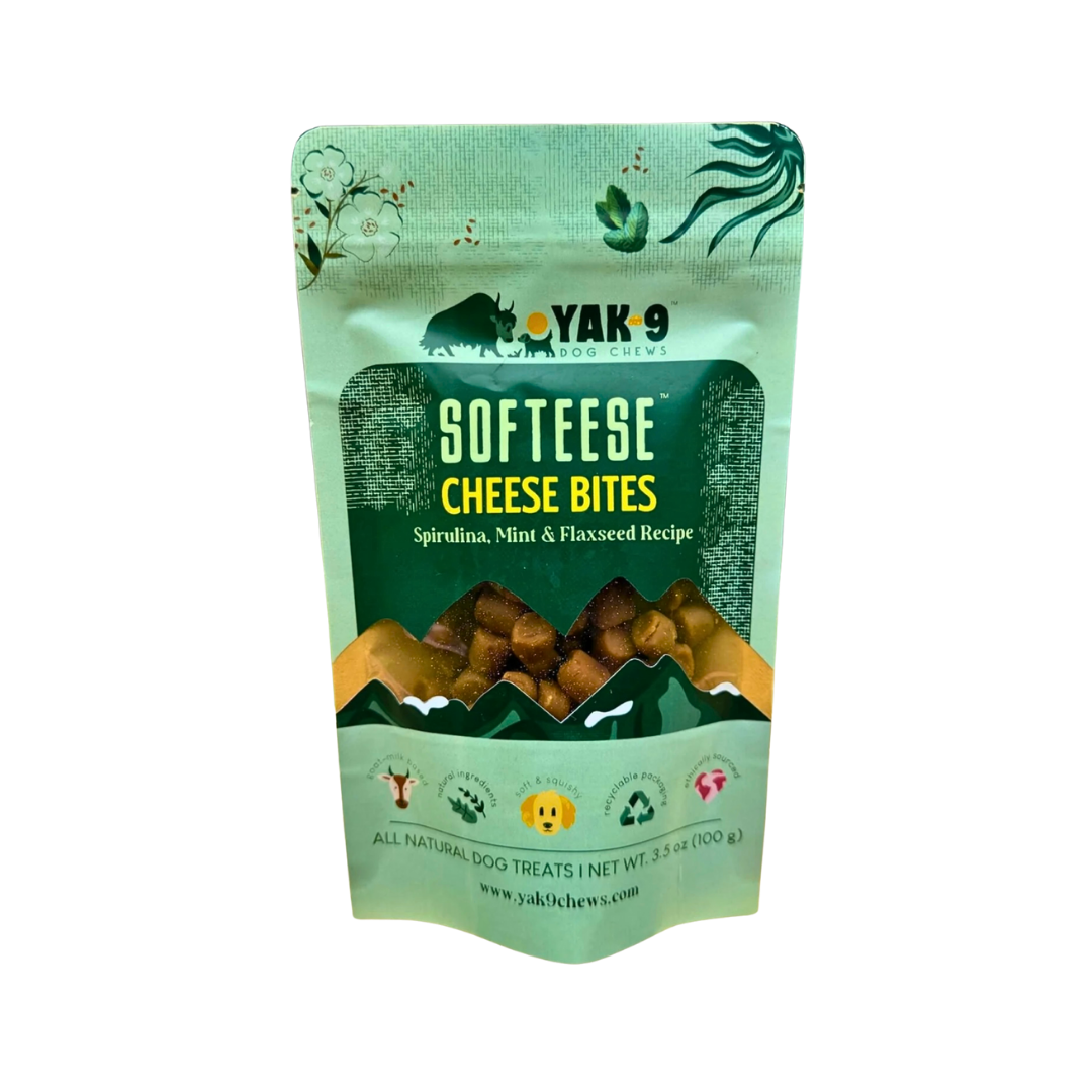 Yak9 Softeese Yak Cheese Bites | Spirulina + Mint + Flaxseed