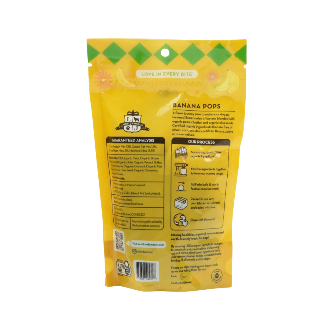 Lord Jameson Organic Treats | Banana Pops
