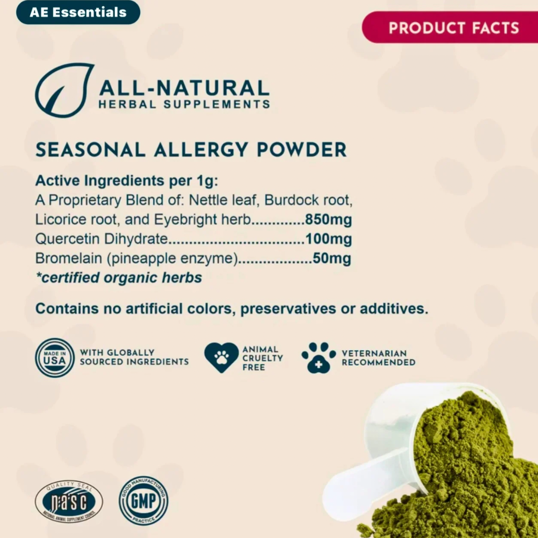 Animal Essentials Seasonal Allergy Powder | Natural Histamine + Allergy Relief