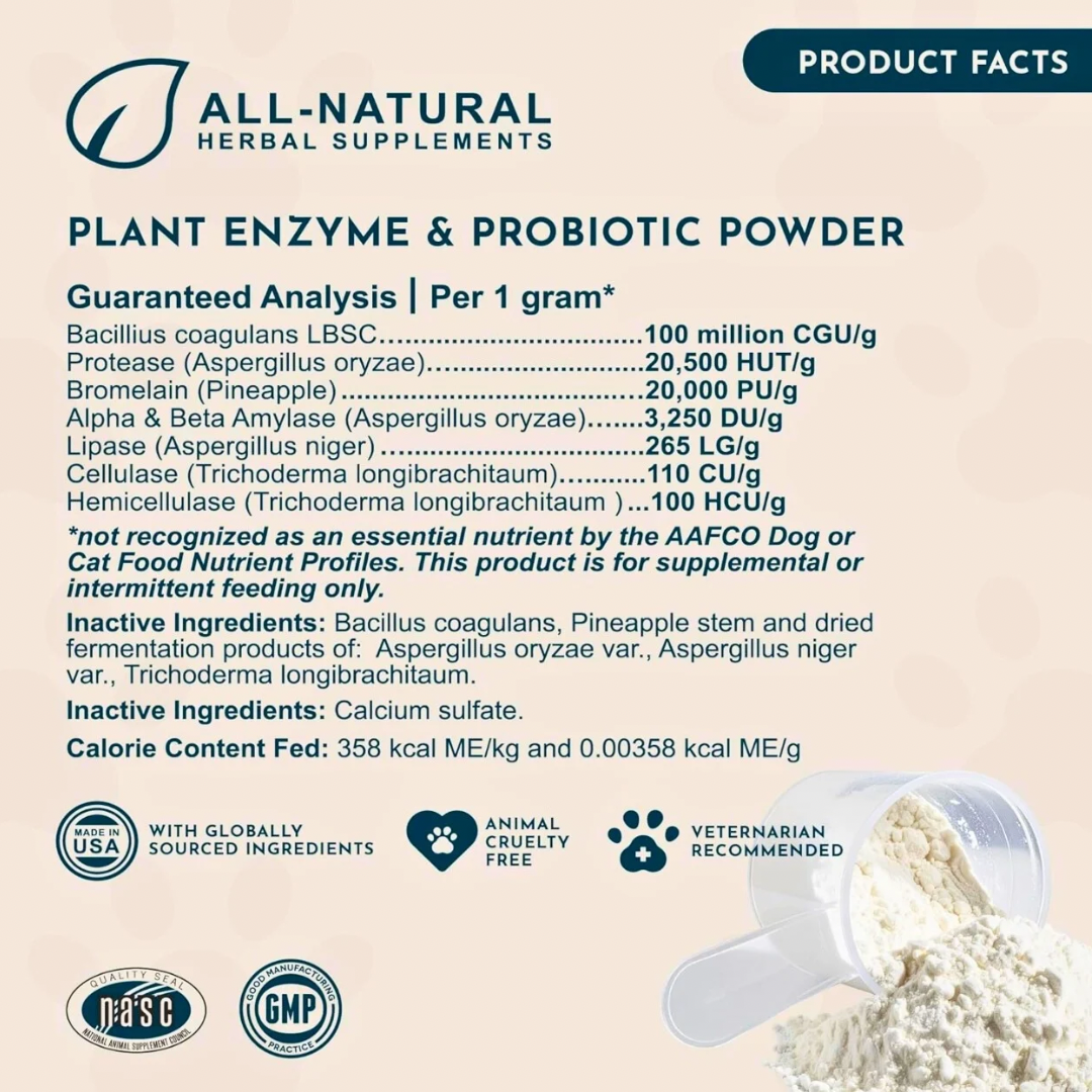 Animal Essentials Plant Digestive Enzymes + Probiotics