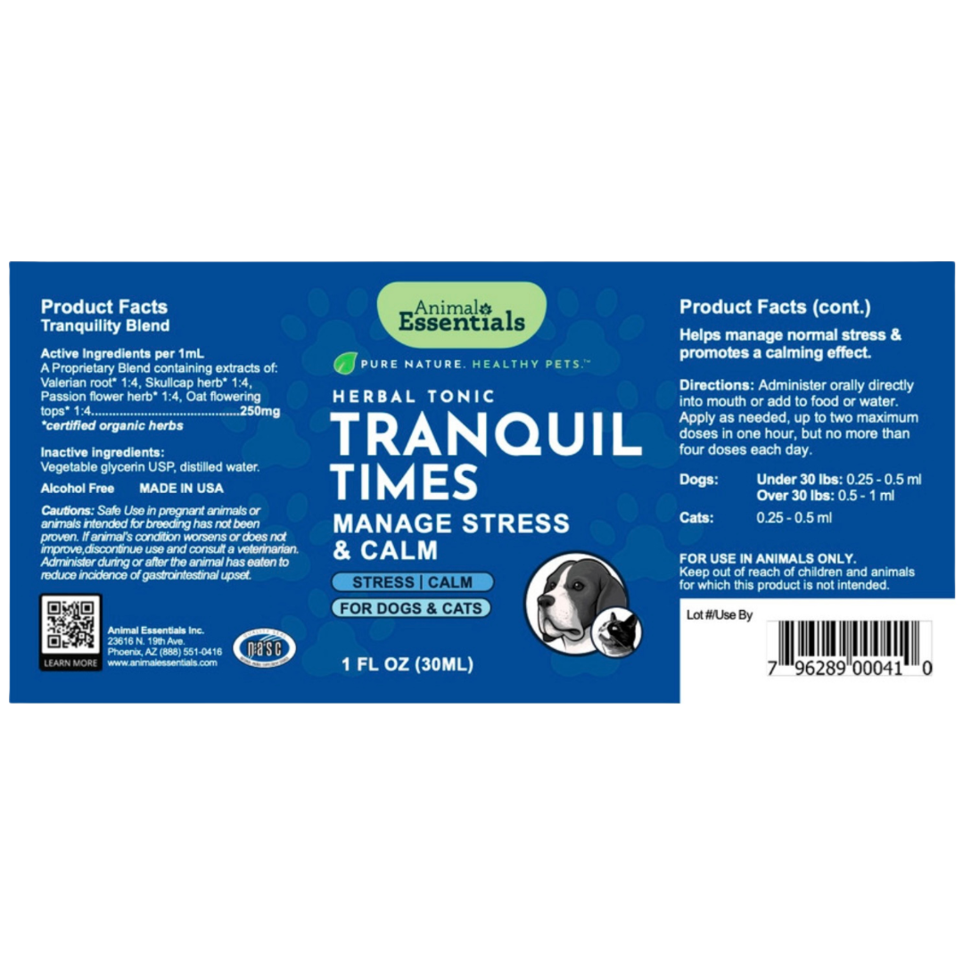 Animal Essentials Tranquil Times | Calming Support + Stress Relief