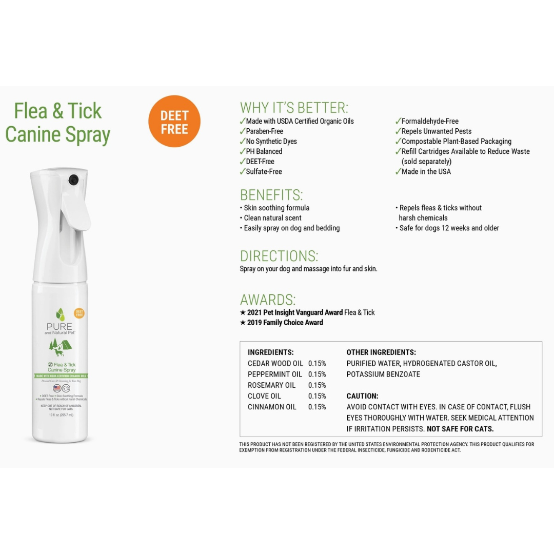 Pure and Natural Pet Organic Flea & Tick Spray