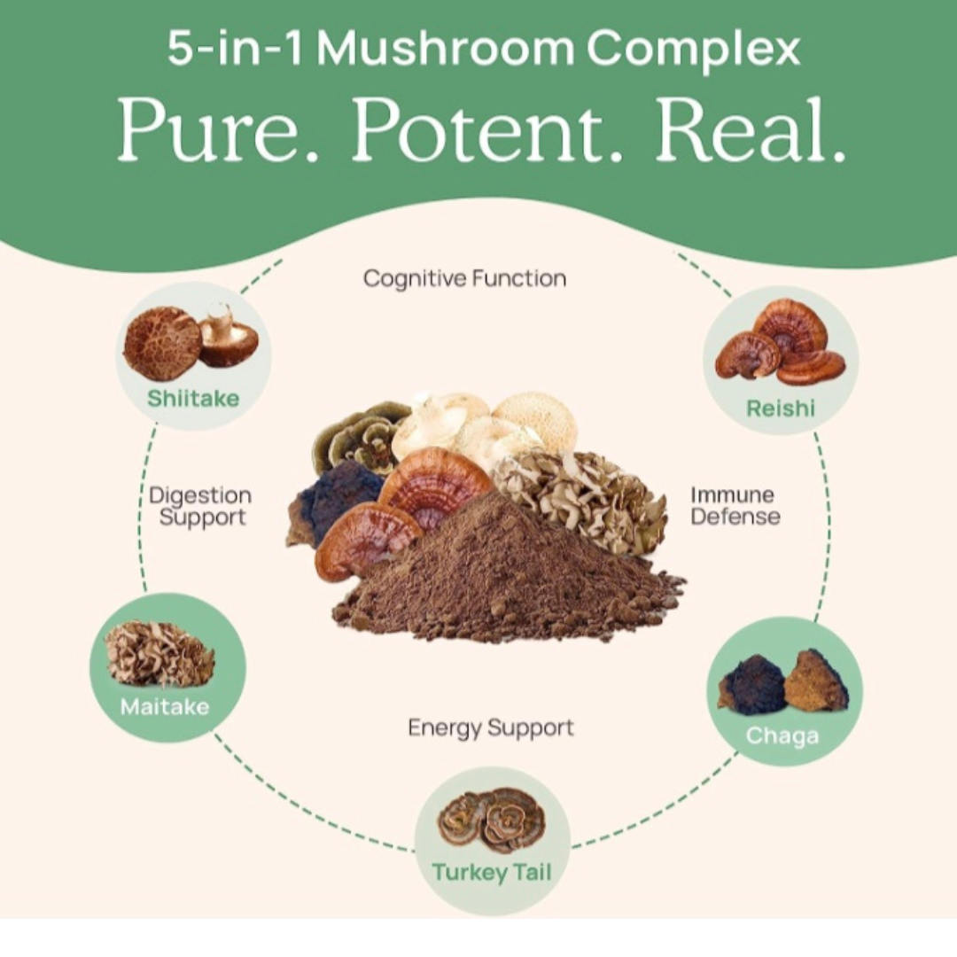 Real Mushrooms 5 Defenders | Organic Immune Support Mushroom Blend