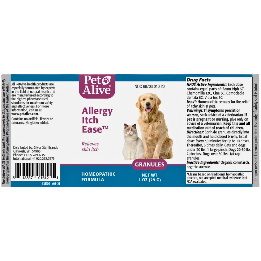 Pet Alive Allergy Itch Ease | Homeopathic Itch + Allergy Support