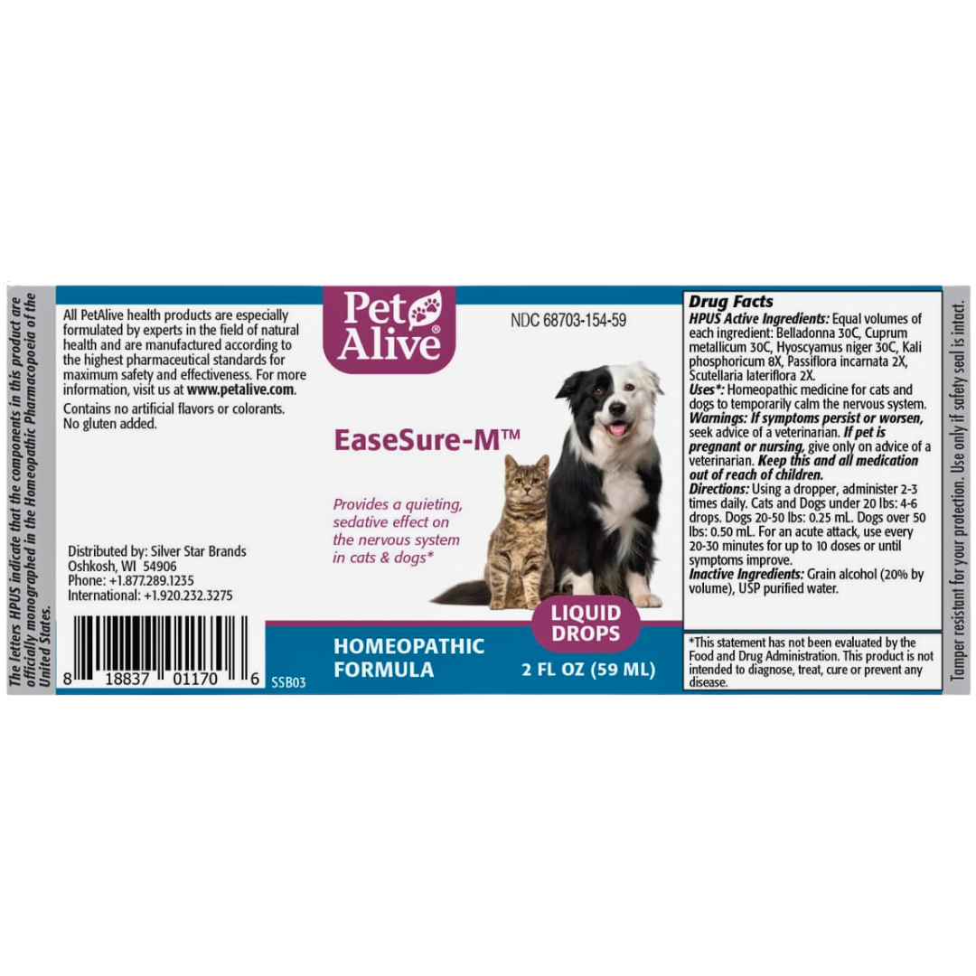 Pet Alive EaseSure | Homeopathic Calming + Nervous System Support