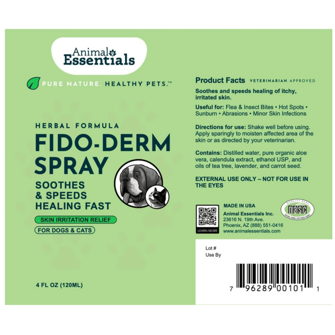 Animal Essentials Fidoderm Herbal Spray | Soothes + Supports Skin Healing