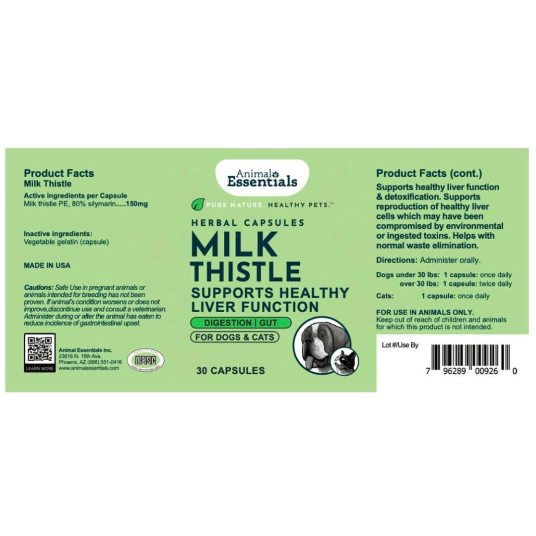 Animal Essentials Organic Milk Thistle Capsules