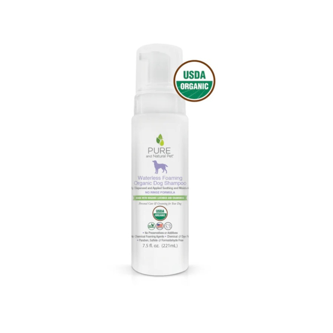 Pure and Natural Pet Organic Waterless Foaming Dog Shampoo | Lavender