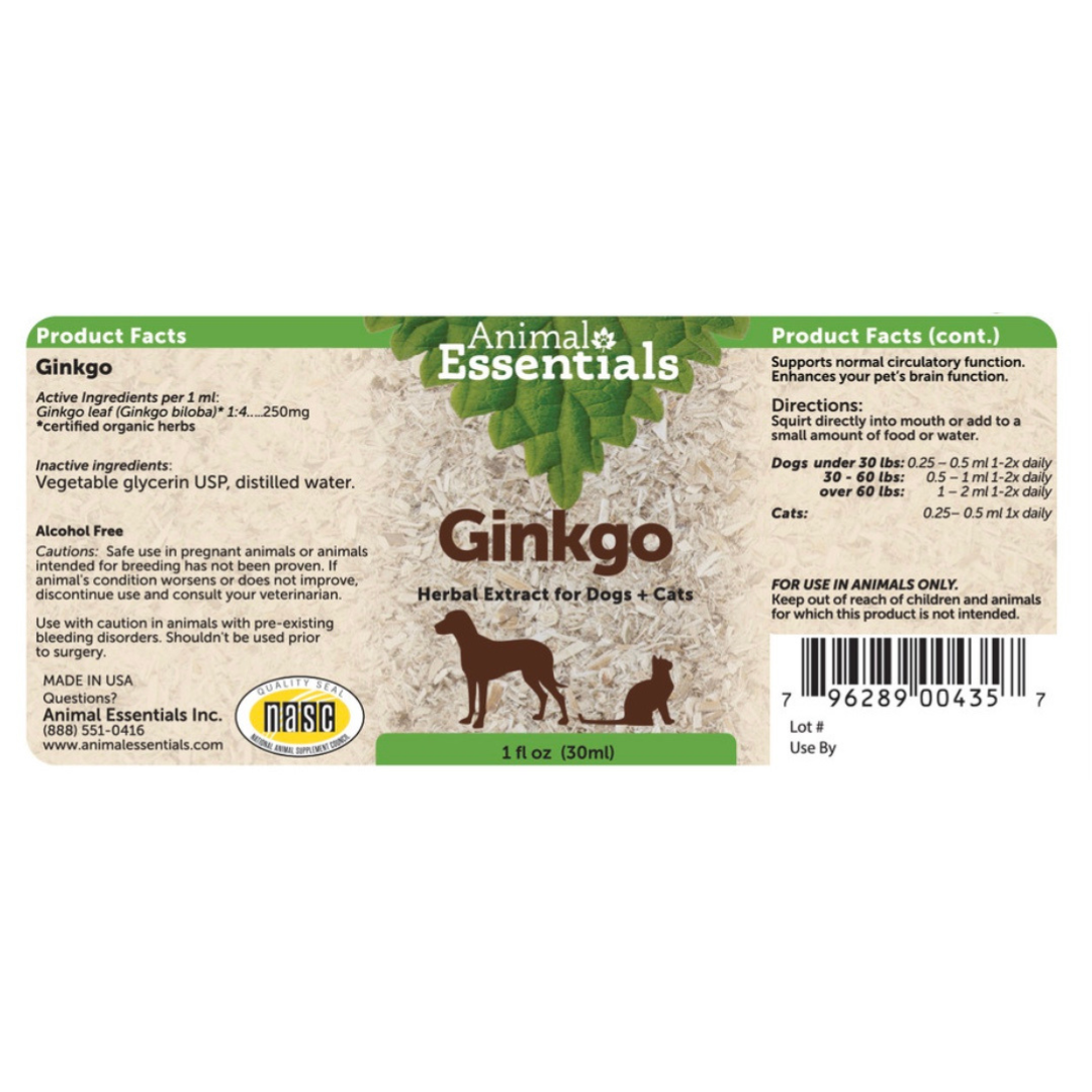 Animal Essentials Ginkgo | Cognitive Support + Healthy Brain Function