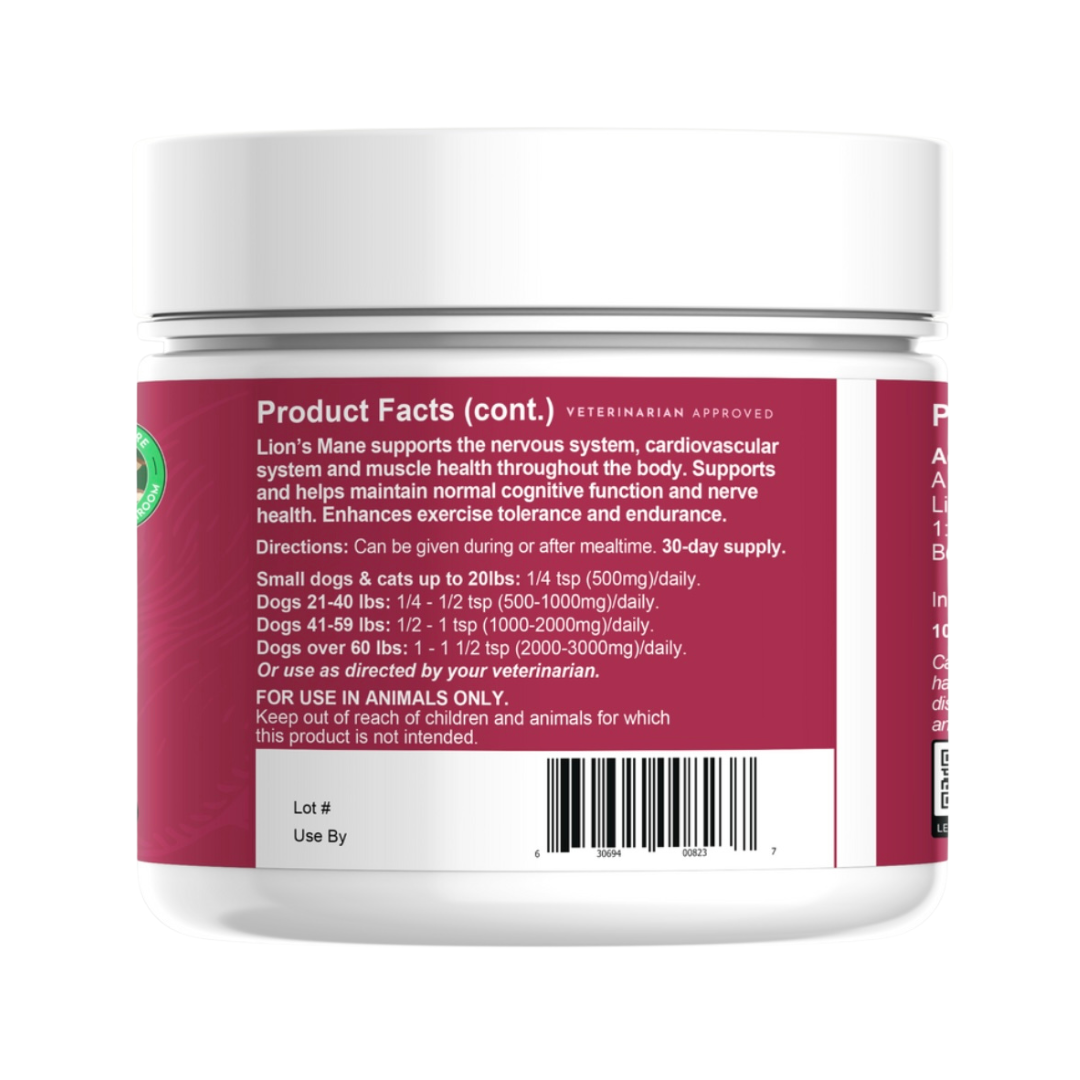 Animal Essentials Focus Organic Lion’s Mane Mushroom | Brain + Nerve Support