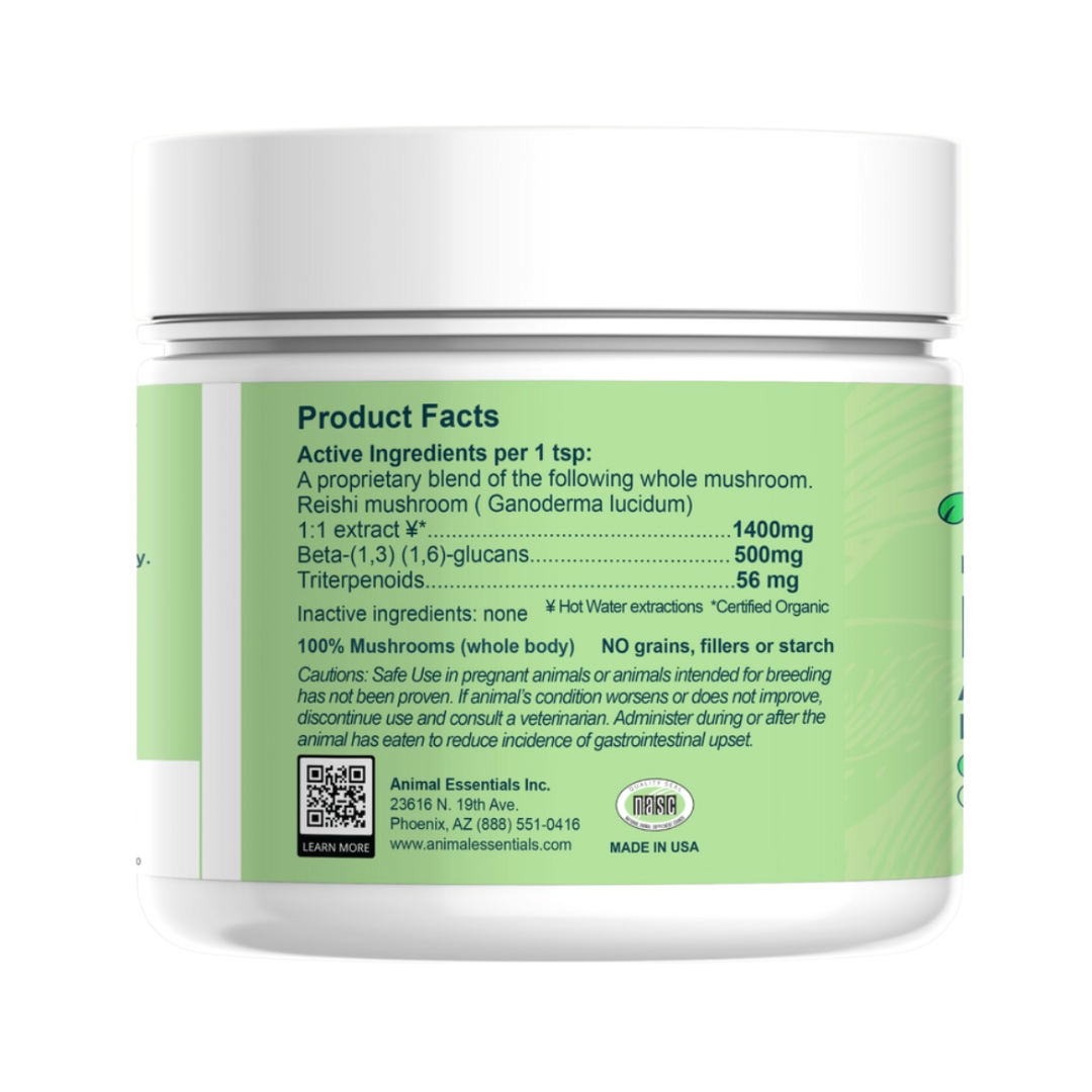 Animal Essentials Organic Reishi Mushroom | Immune + Longevity Support