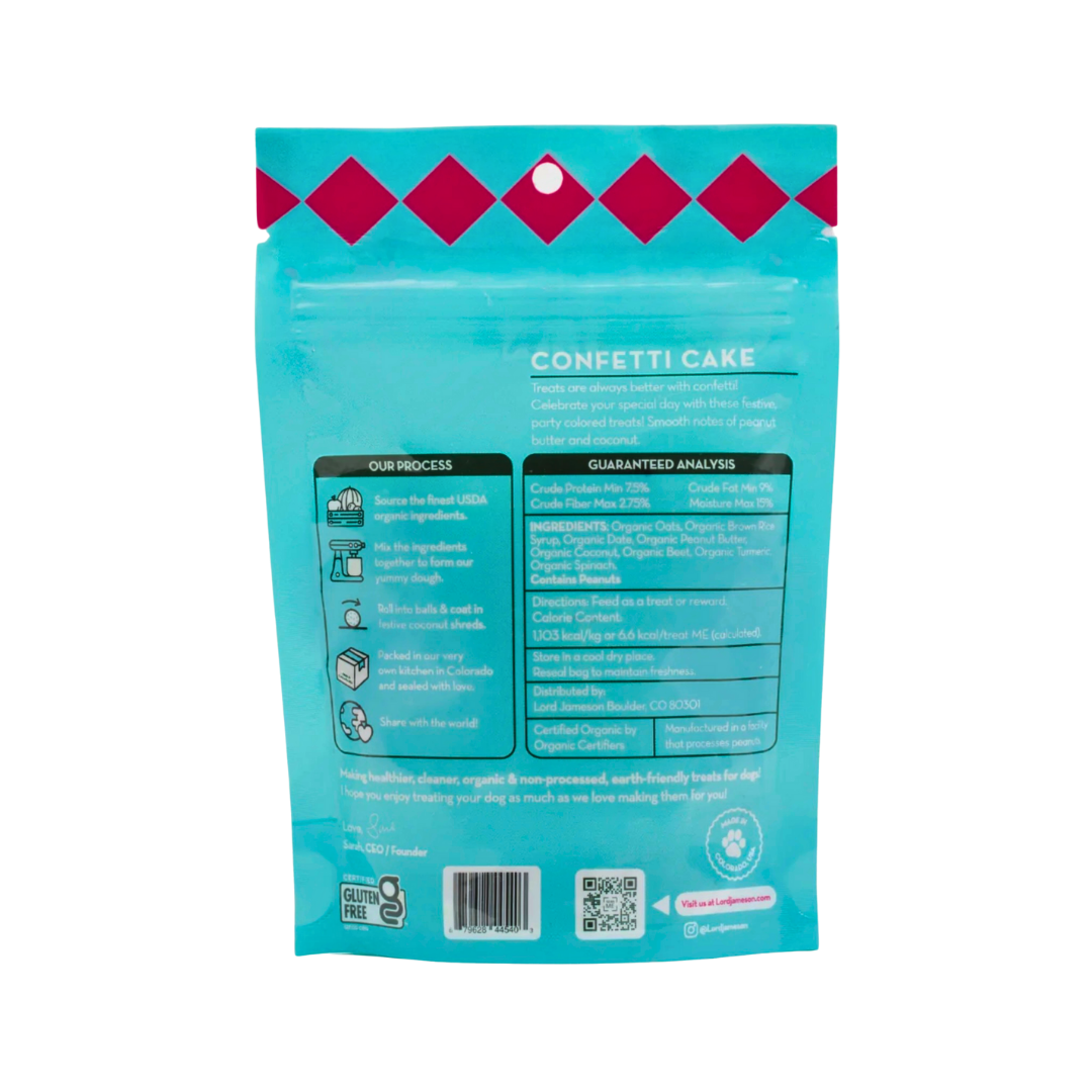 Lord Jameson Organic Treats | Confetti Cake Minis