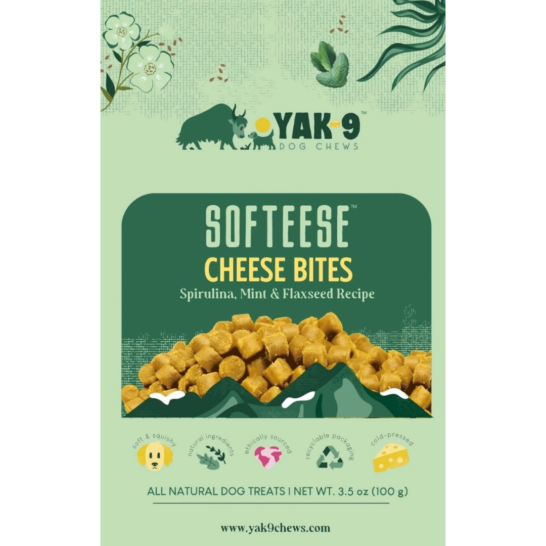 Yak9 Softeese Yak Cheese Bites | Spirulina + Mint + Flaxseed