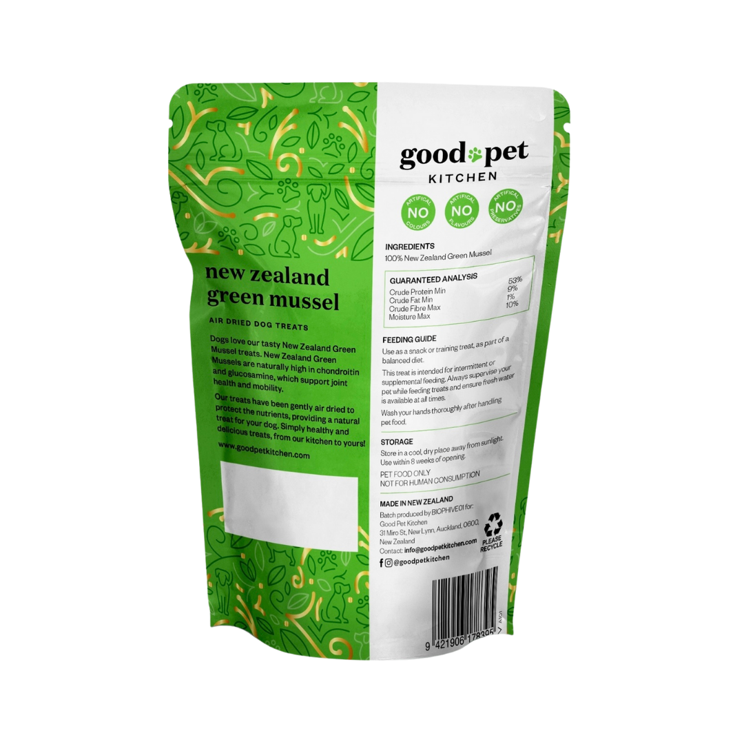 Good Pet Kitchen Air Dried Green Mussel Treats | Natural Joint & Mobility Support